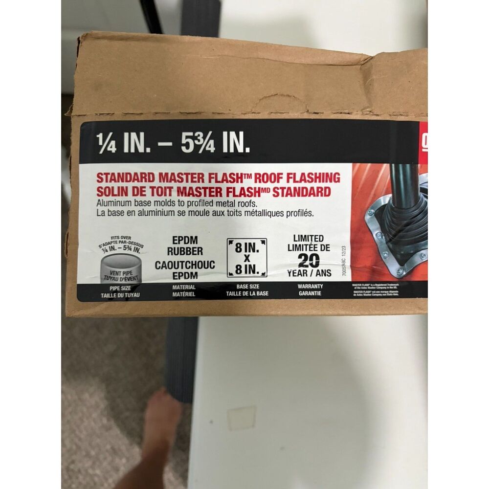 Oatey Standard Master Flash Roof Flashing! Model 14052, 1/4-5 3/4 In.